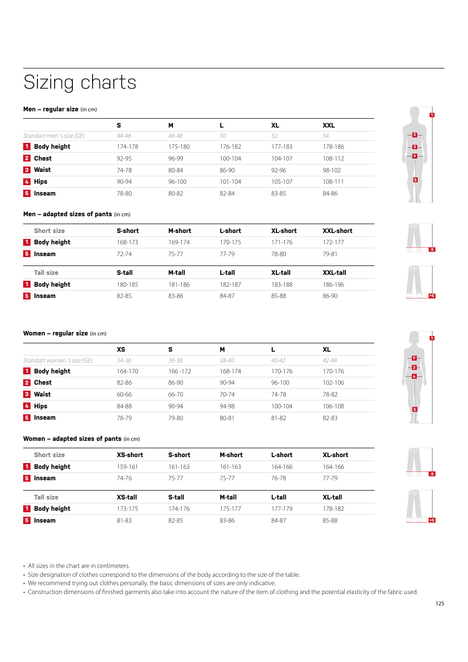 Clothing Sizing Charts Download Printable Pdf Templateroller 