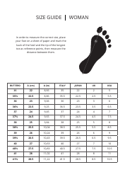 Document preview: Foot Sizing Chart