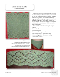 Document preview: Lace Boot Cuffs Knitting Pattern Diagram - a Time to Knit Publications