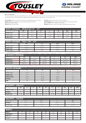 Document preview: Motorsport Apparel Sizing Chart - Tousley Motorsports