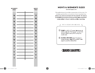 Men&#039;s and Women&#039;s Shoe Size Chart - Band Shoppe