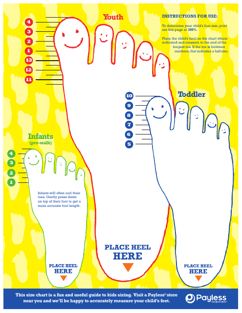 Children's Foot Size Measurement Chart - Payless Download Pdf