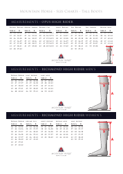 Tall Boots Size Charts - Mountain Horse, Page 2