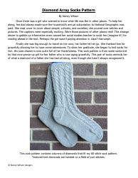 Document preview: Diamond Array Socks Knitting Pattern - Nancy Wilson Designs