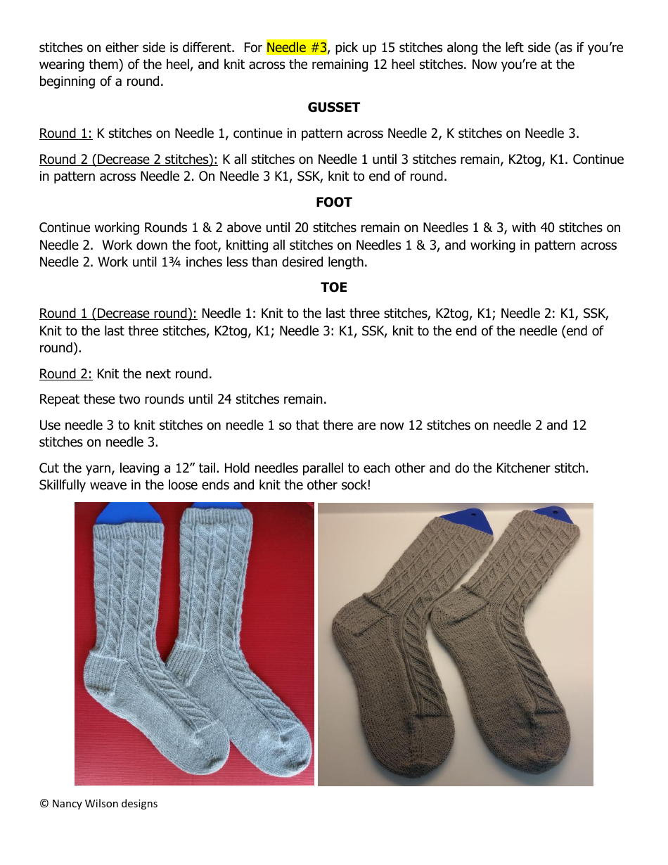 Diamond Array Socks Knitting Pattern - Nancy Wilson Designs, Page 5