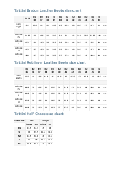 Riding Apparel and Accessories Size Charts - Tattini, Page 2
