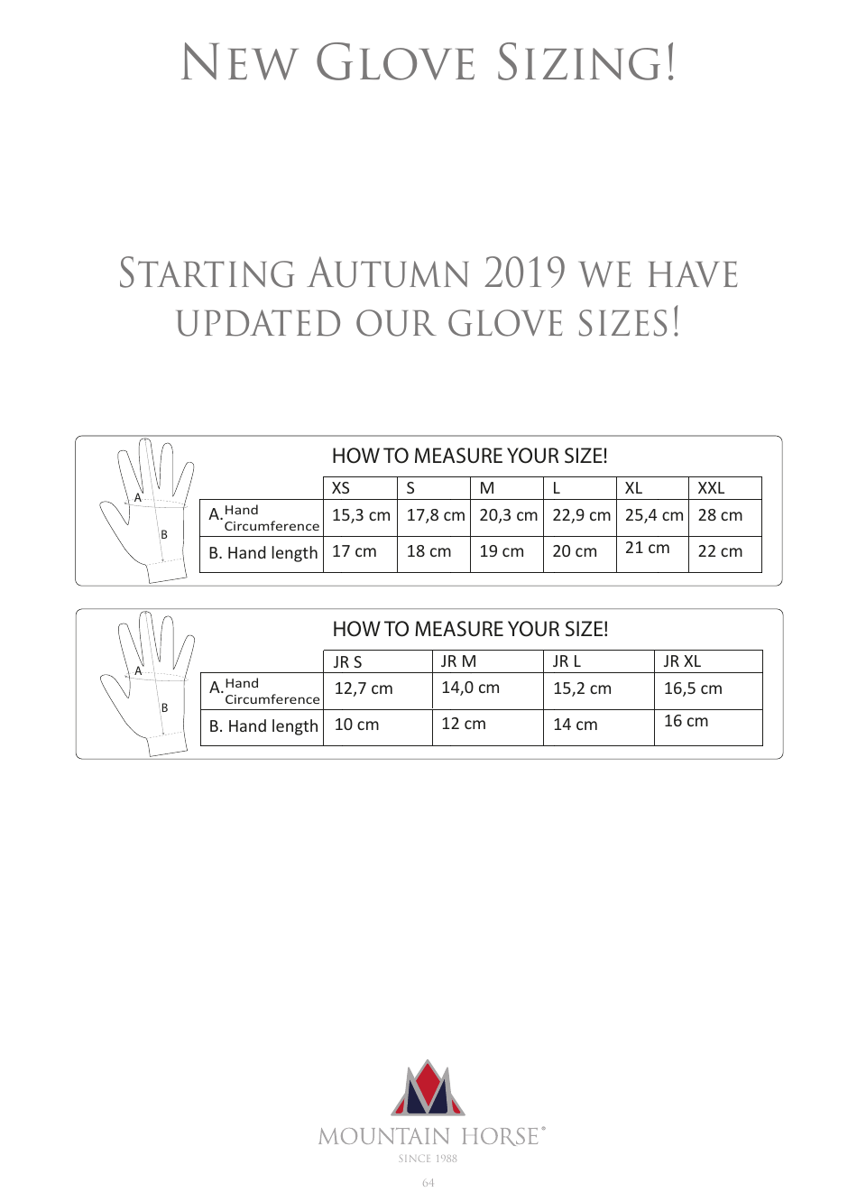 Tall Riding Boots and Gloves Size Charts - Mountain Horse, Page 6
