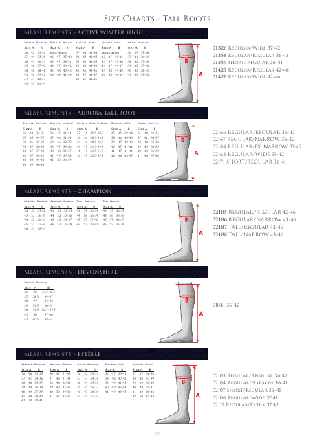Tall Riding Boots and Gloves Size Charts - Mountain Horse Download Pdf