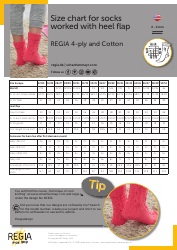 Document preview: Heel Flap Socks Size Chart