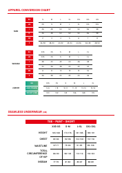 Tennis Footwear, Apparel and Accessories Size Conversion Charts - Lotto, Page 7