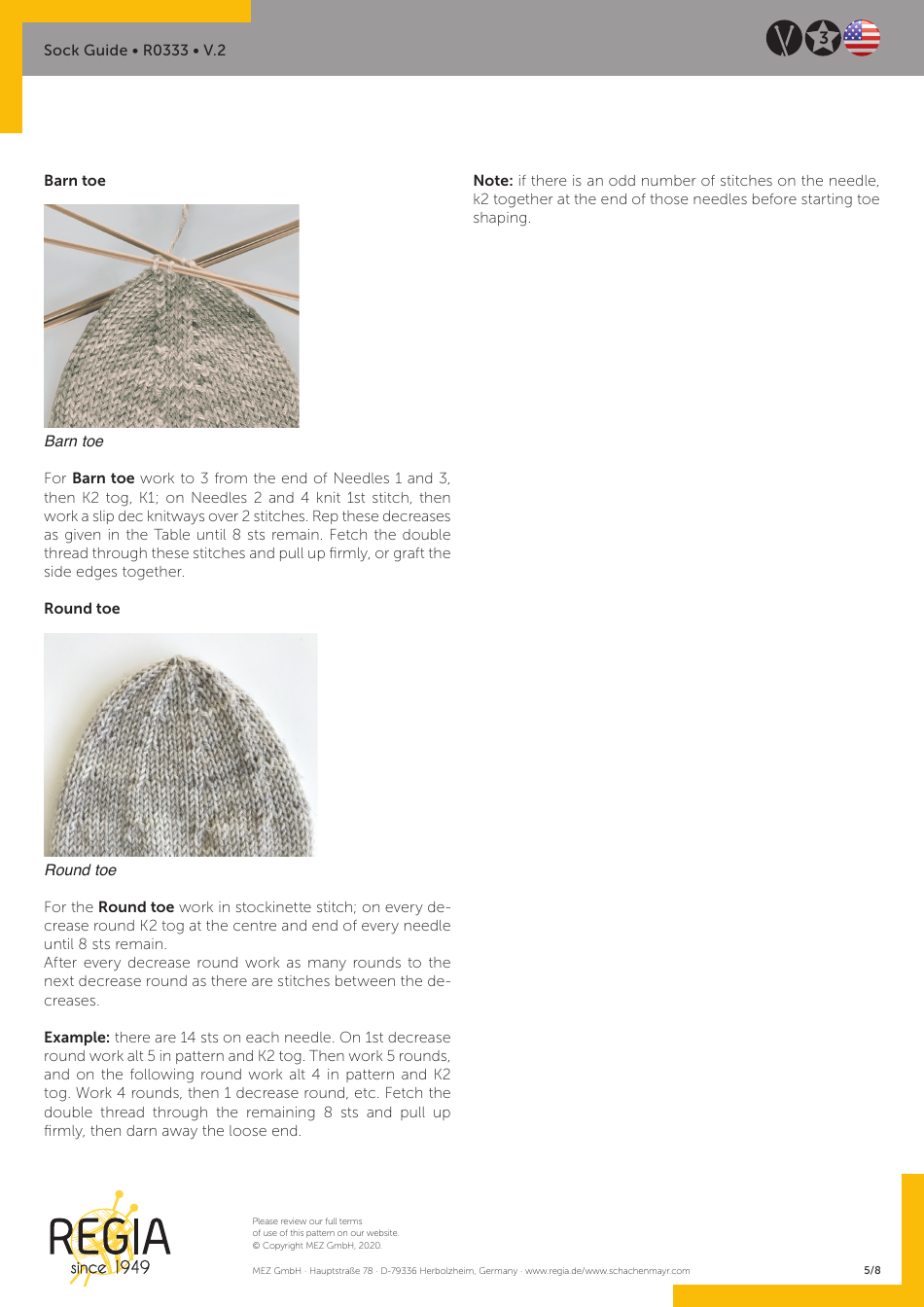 Sock Knitting Pattern and Size Charts, Page 5