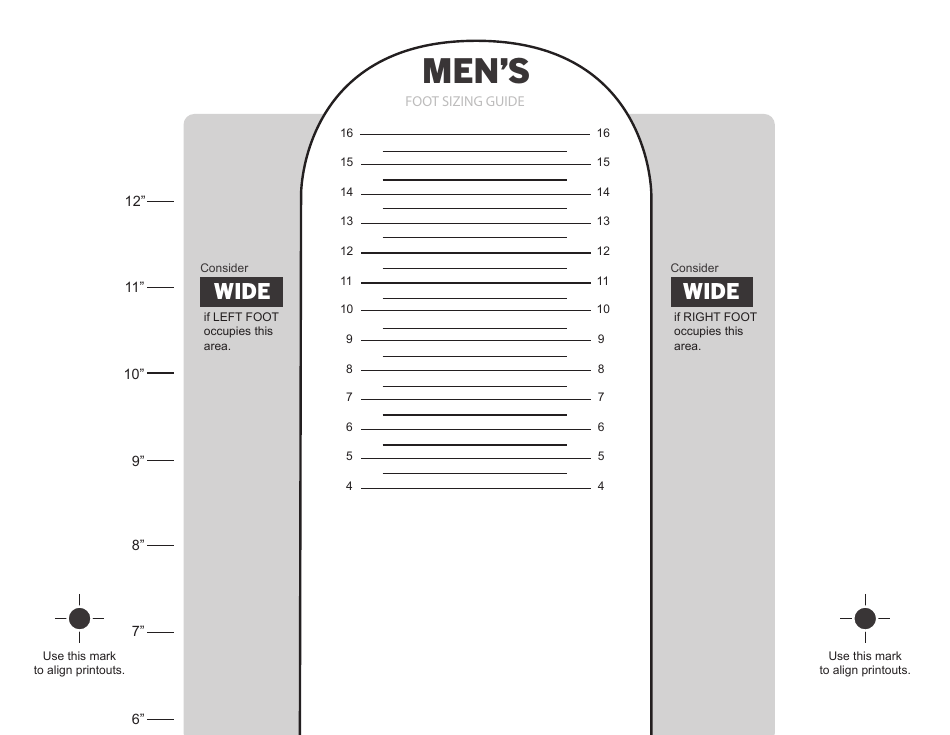 Men's Foot Size Measurement Chart Download Printable PDF Templateroller