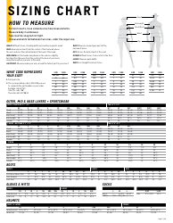 Document preview: Outerwear and Sportswear Sizing Chart