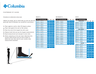 Sportswear Size Charts - Columbia, Page 3