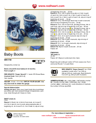 Document preview: Baby Boots Crochet Pattern - Coats & Clark