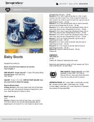 Document preview: Baby Boots Crochet Pattern - Black and White