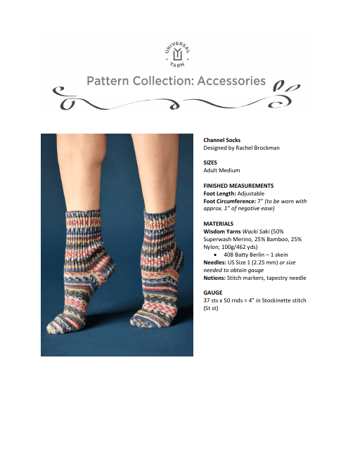 Channel Socks Knitting Pattern