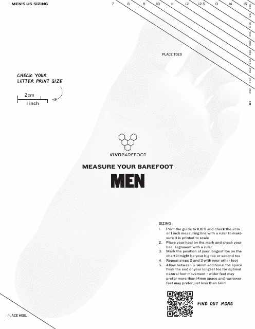 US Men's Foot Sizing Chart Download Pdf