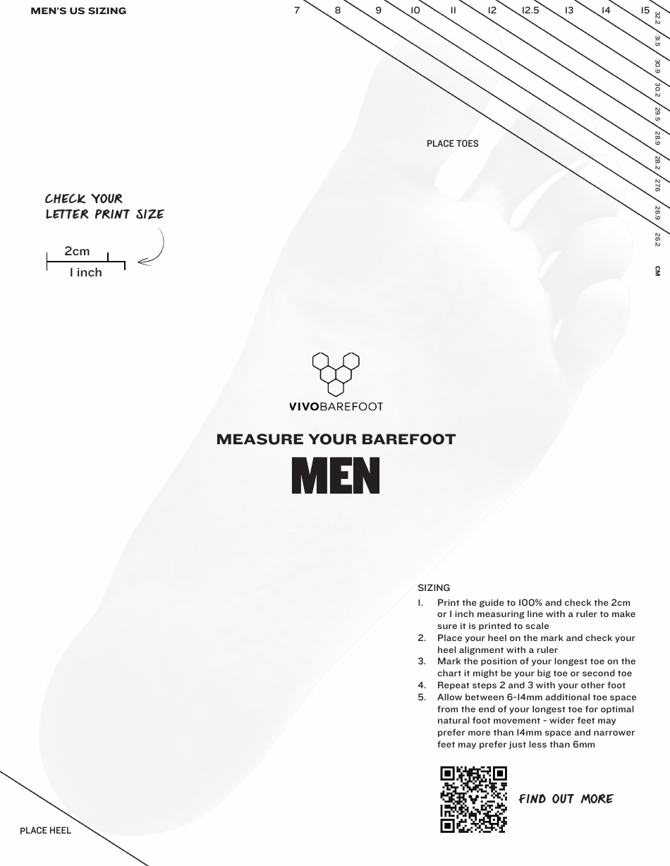 Us Men S Foot Sizing Chart Download Printable Pdf Templateroller