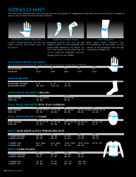 Motorcycle Clothing and Equipment Sizing Chart