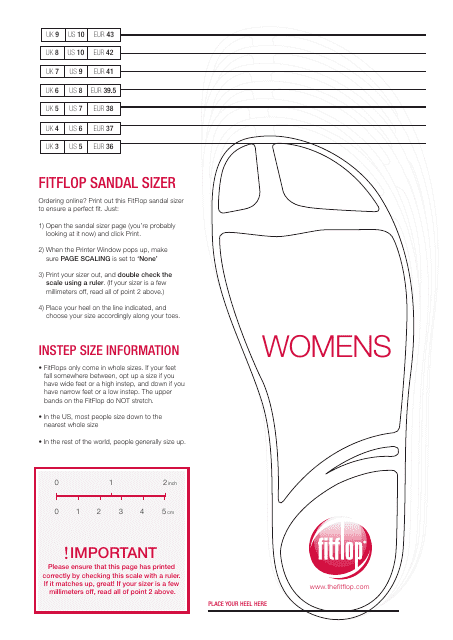 Women's Sandal Sizer - Fitflop