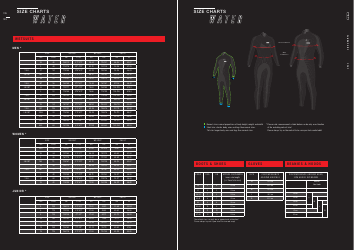 Document preview: Diving Apparel and Equipment Size Charts