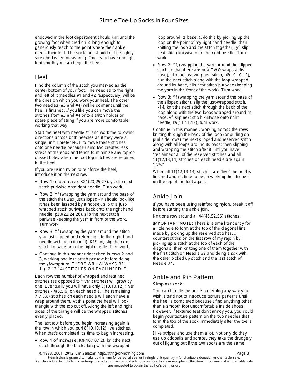 Simple Toe-Up Socks Knitting Pattern - Kim Salazar, Page 3