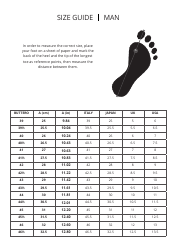 Document preview: Men's Shoe Size Guide