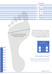 Document preview: Foot Size Measuring Chart