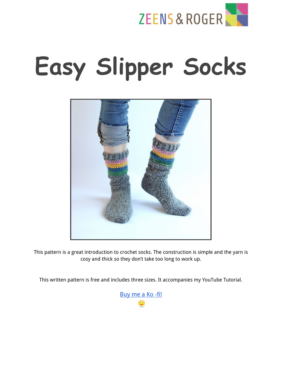 Slipper Socks Crochet Pattern, Page 1