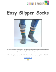 Document preview: Slipper Socks Crochet Pattern