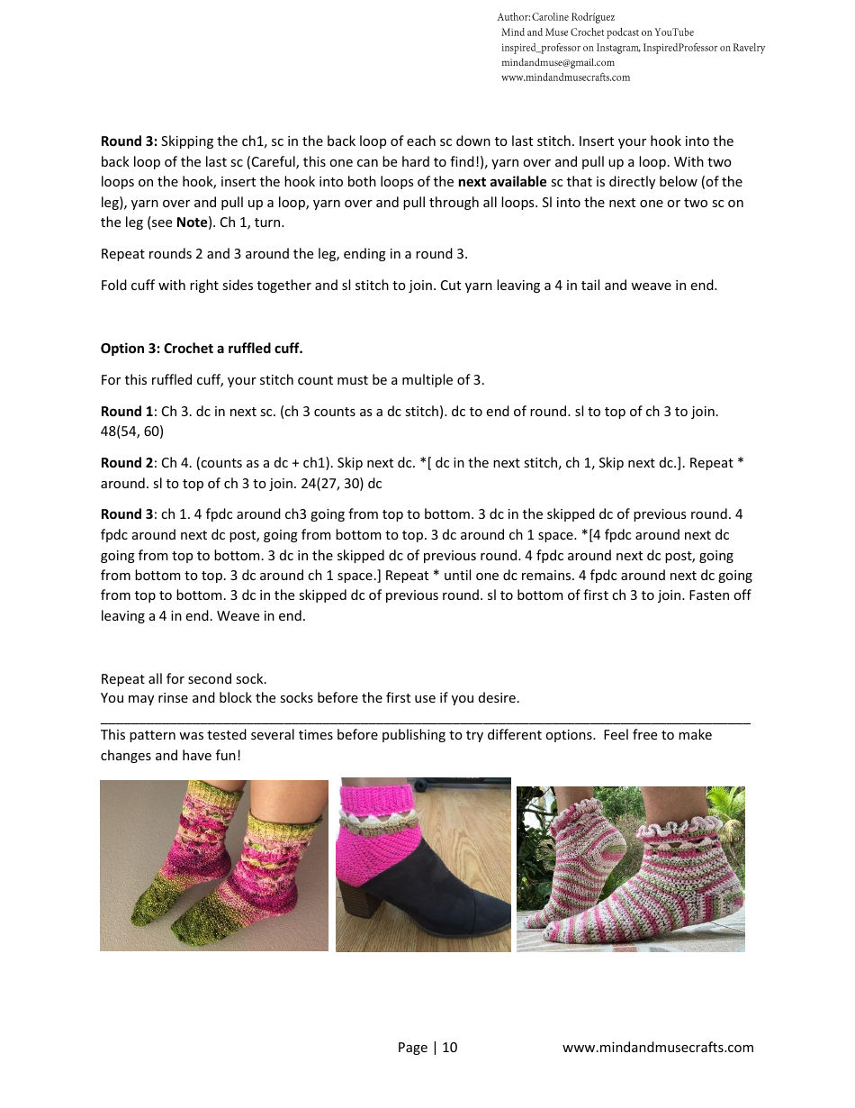 Sweet Socks Knitting Pattern, Page 10