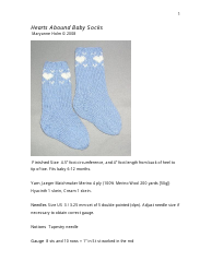 Document preview: Hearts Abound Baby Socks Knitting Pattern - Maryanne Holm