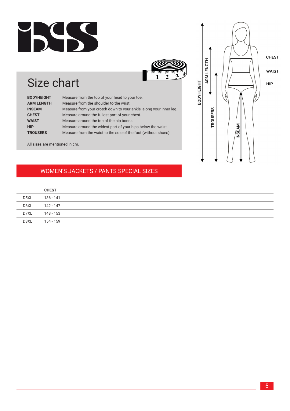 Size Chart - Bcs, Page 5