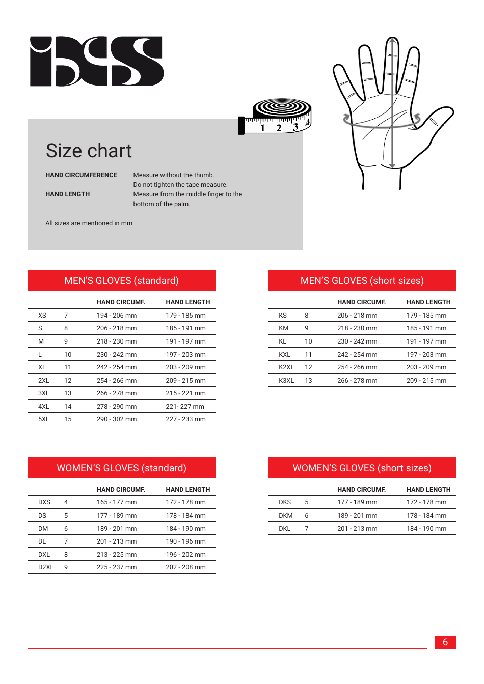 Size Chart - Bcs, Page 6