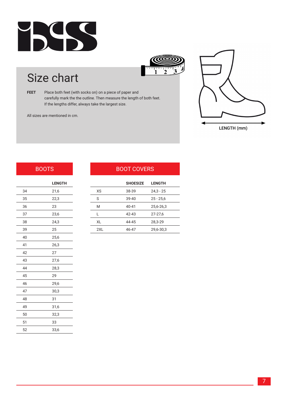 Size Chart - Bcs, Page 7
