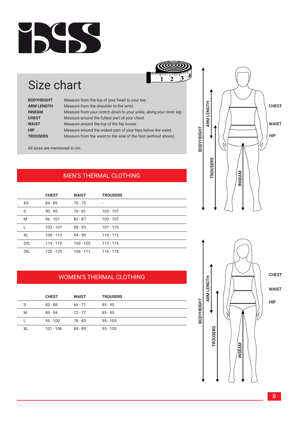 Size Chart - Bcs, Page 8