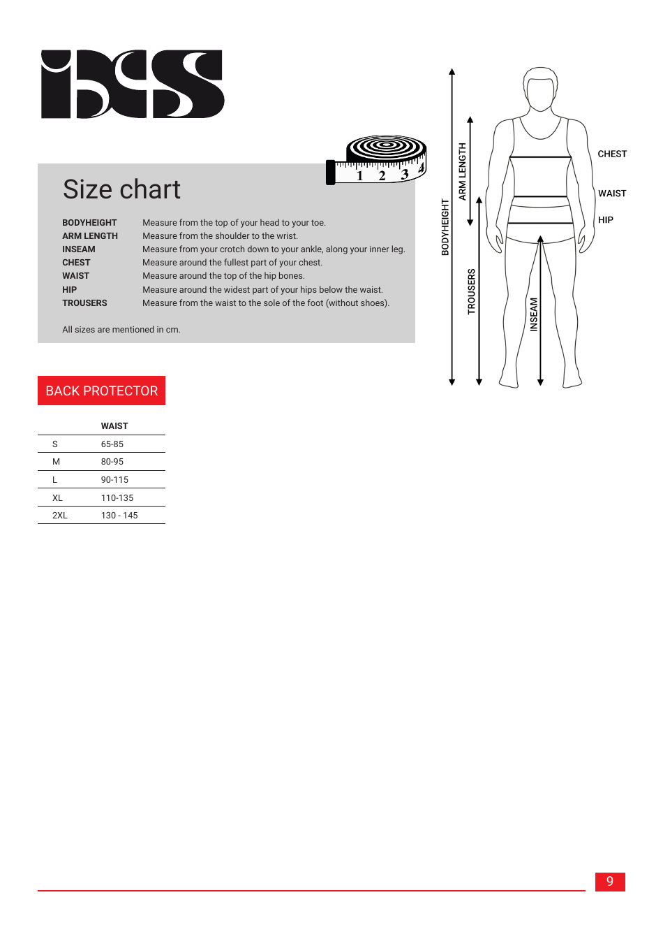 Size Chart - Bcs, Page 9