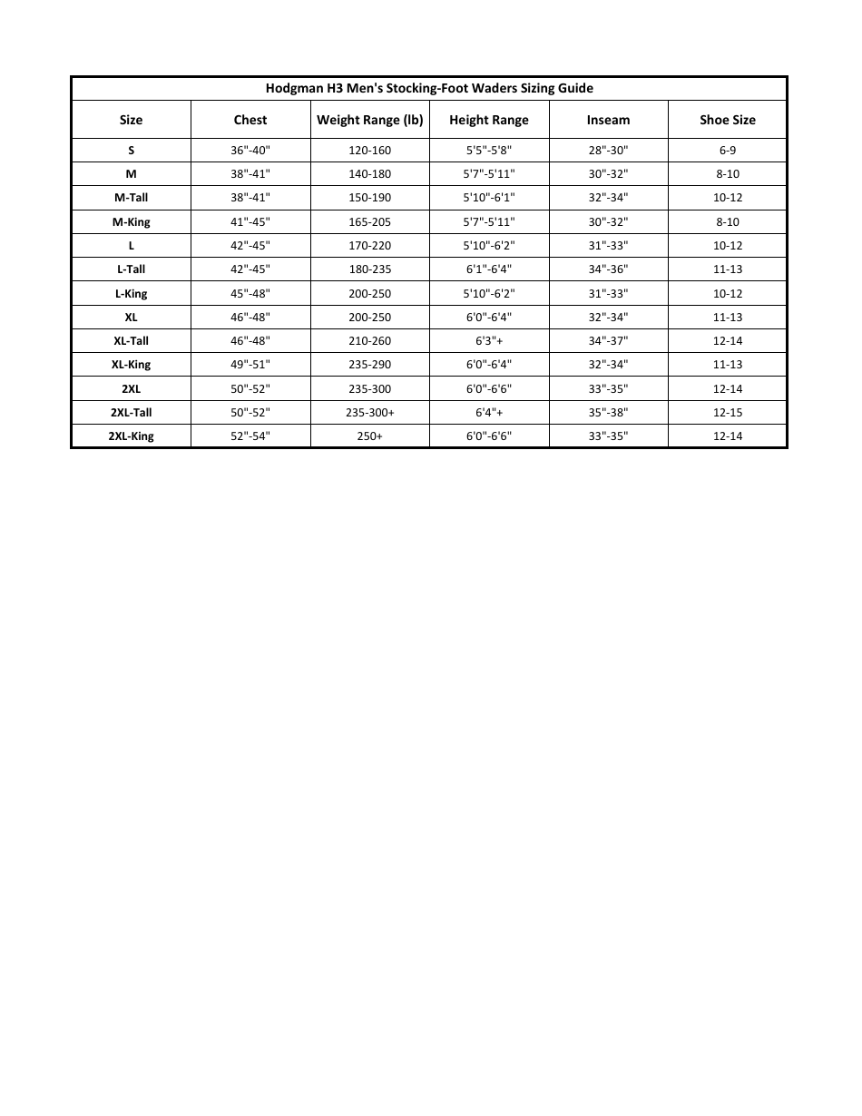 Men s Stocking Foot Waders Sizing Chart Hodgman Download Printable men-s-stocking-foot-waders-sizing-chart-hodgman-download-printable