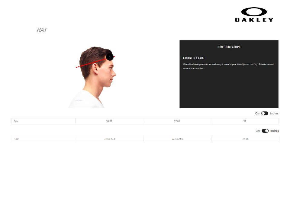 Clothes and Accessories Size Chart - Oakley, Page 23