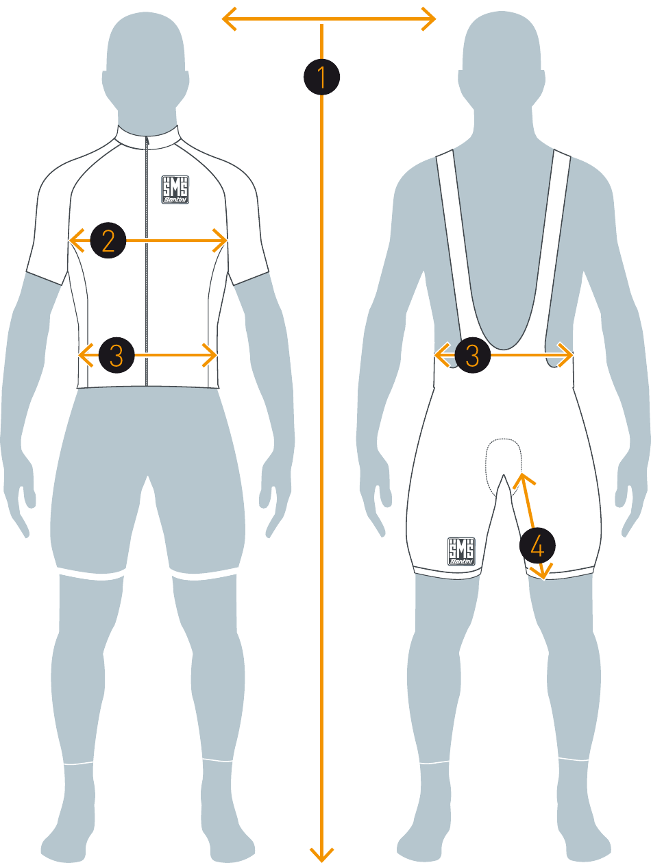 Cycling Wear Sizing Chart - Santini (English / Italian), Page 2