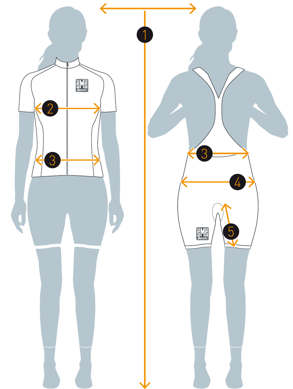 Cycling Wear Sizing Chart - Santini (English / Italian), Page 3