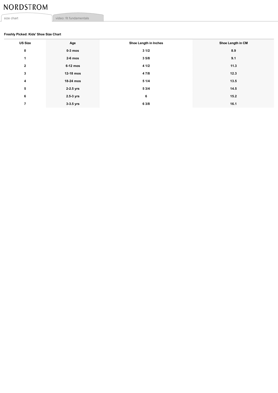 H M Shoe Size Chart Kids Girls