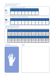Document preview: Gloves Size Chart - Uhlmann (English/German)