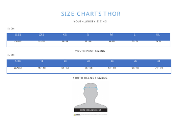 Document preview: Football Uniform Size Chart