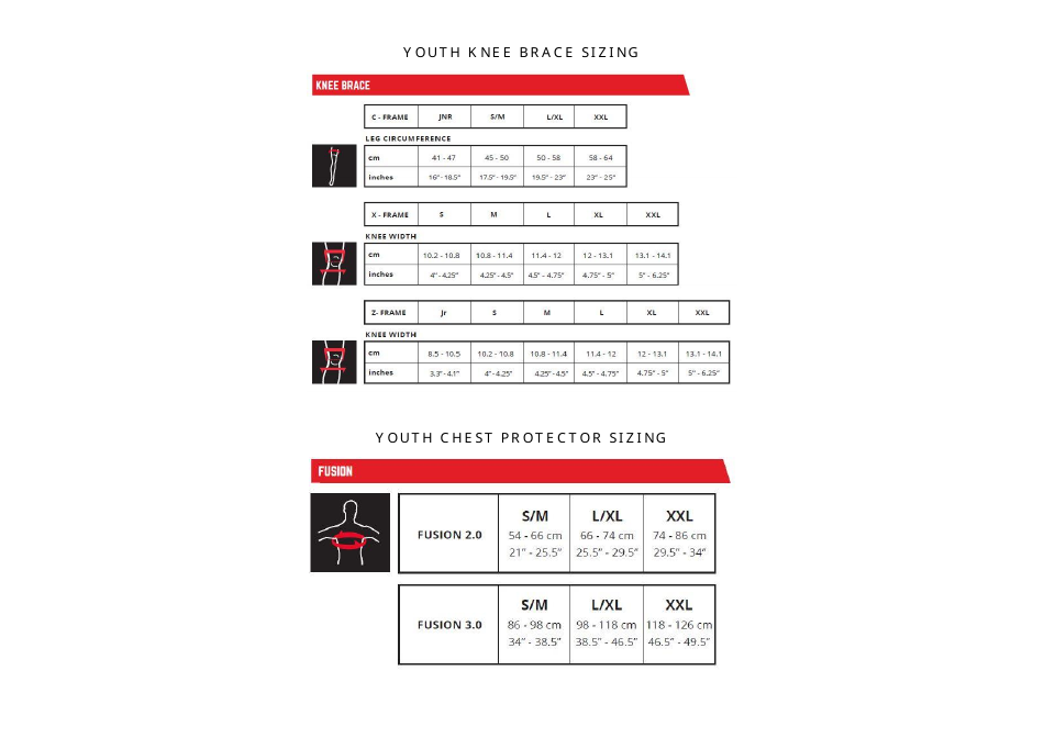 Football Uniform Size Chart, Page 7