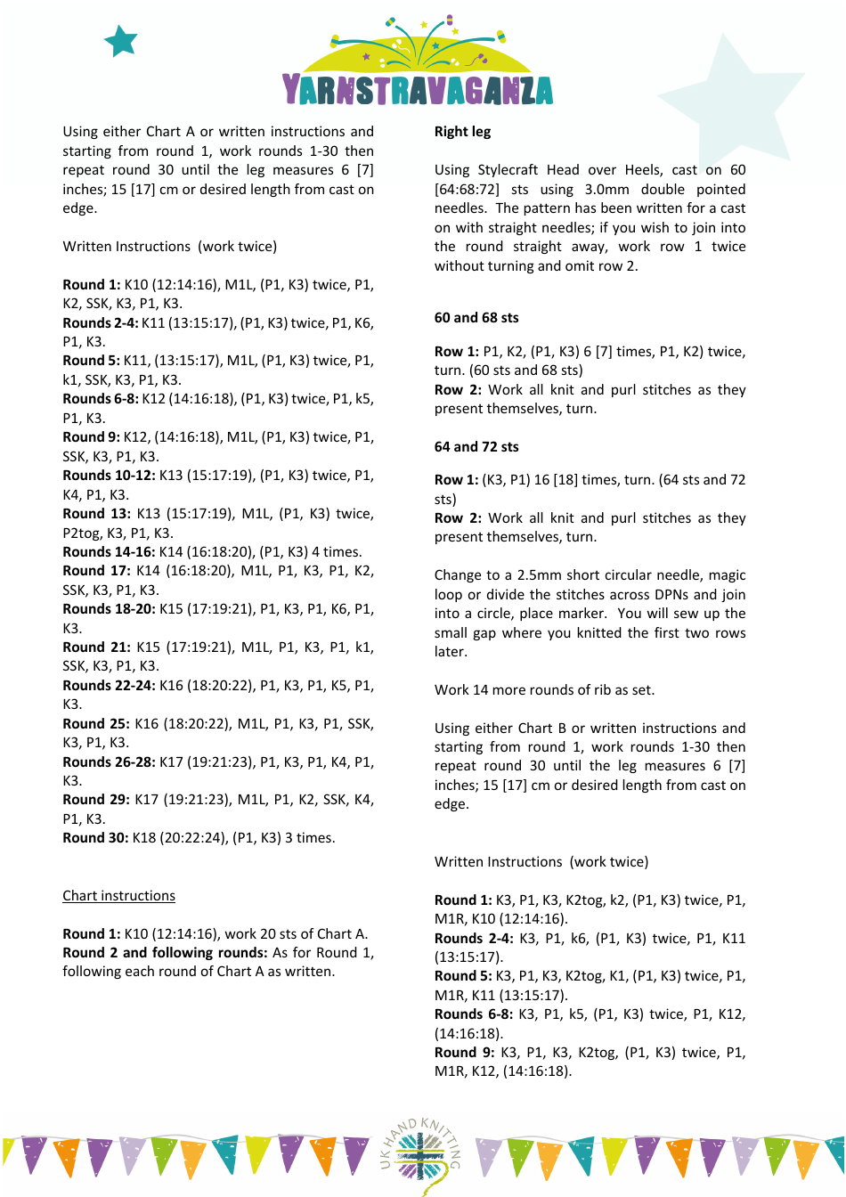 Branch Line Socks Knitting Pattern, Page 3