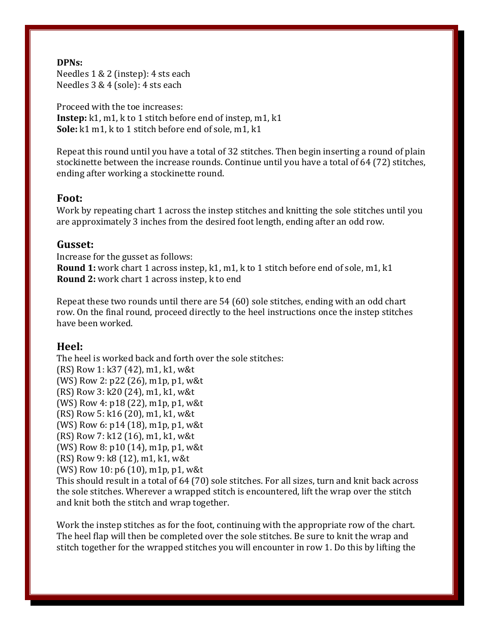 Melisandre Sock Knitting Pattern - Kimberly Pieper, Page 2