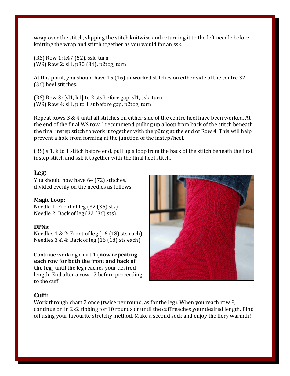 Melisandre Sock Knitting Pattern - Kimberly Pieper, Page 3