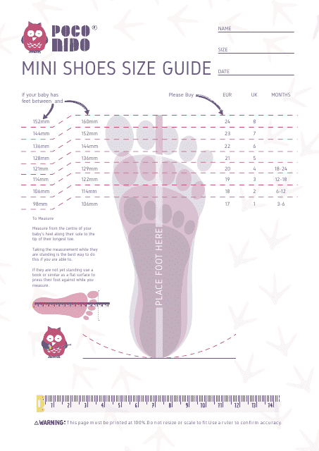 Mini Shoes Size Measuring Tool Download Pdf